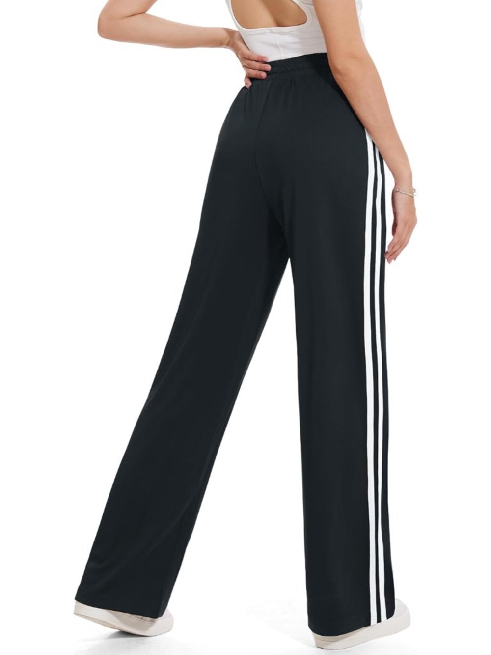 Women's 28/30/32/34/36 Inseam Track Pants Loose Straight Leg Jogging Sweatpants - Picture 2 of 9